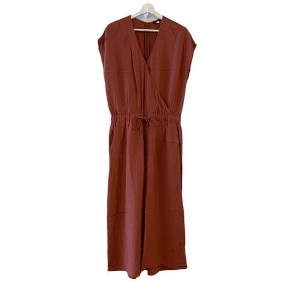 Eileen Fisher Wide Leg Crop Jumpsuit Orange Small - Picture 1 of 10
